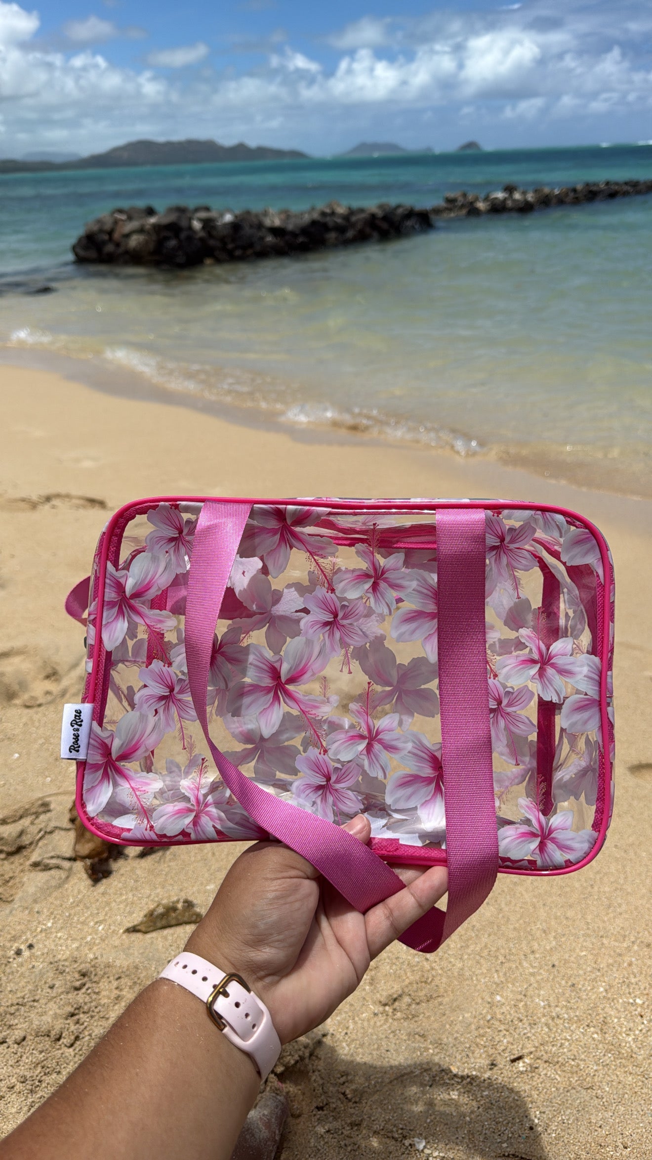 Pink Hibiscus Kiki Clear Bag (R♡R x Keahi Ko Collab)♡