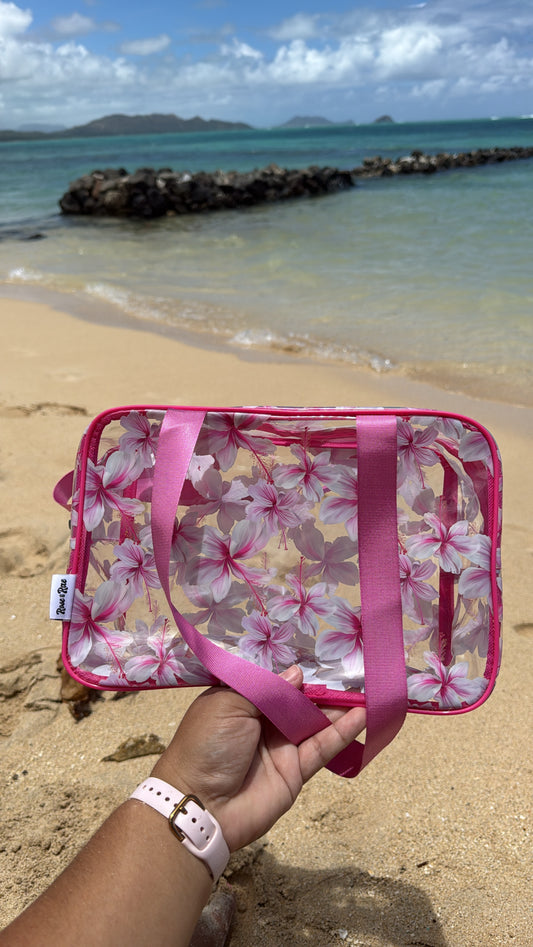 Pink Hibiscus Kiki Clear Bag (R♡R x Keahi Ko Collab)♡