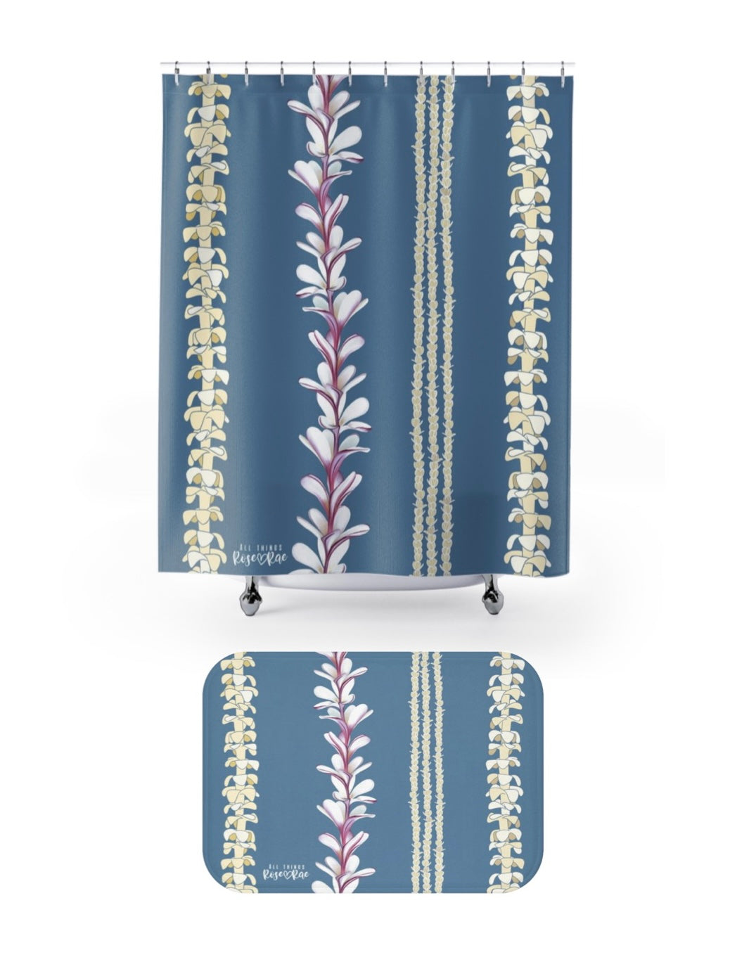 Lei Pūlama (Blue) Shower Curtain Set♡