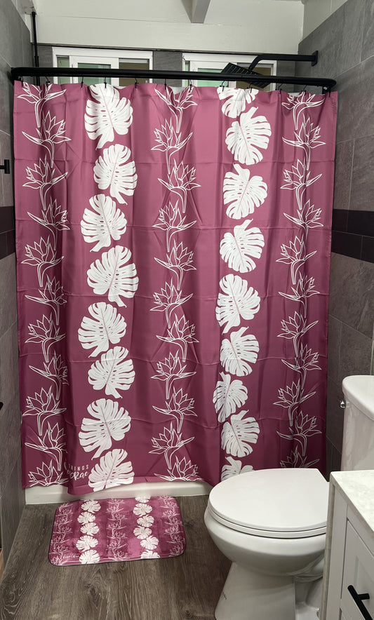 Monstera Paradise (Pink) Shower Curtain Set♡