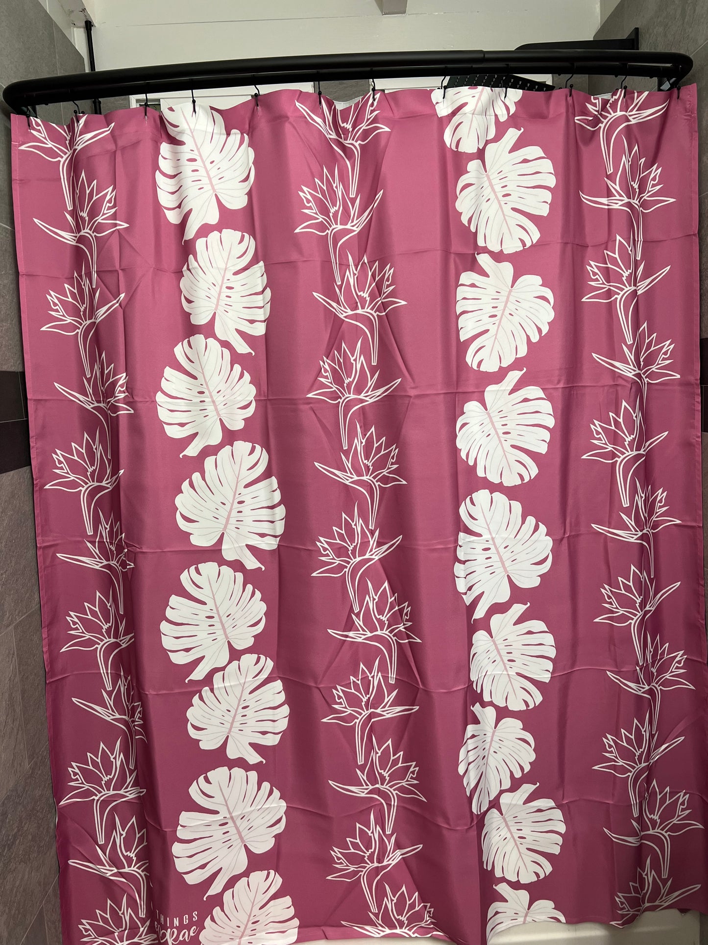 Monstera Paradise (Pink) Shower Curtain Set♡