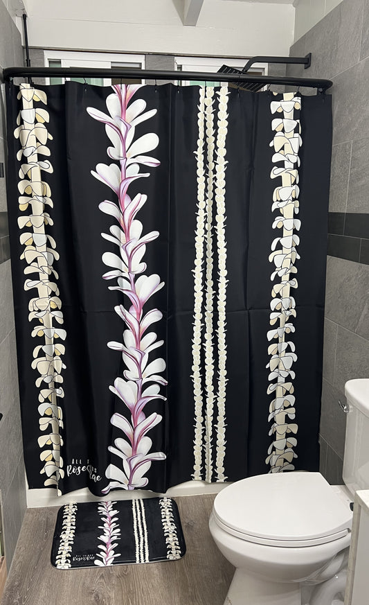 Lei Pūlama (Black) Shower Curtain Set ♡