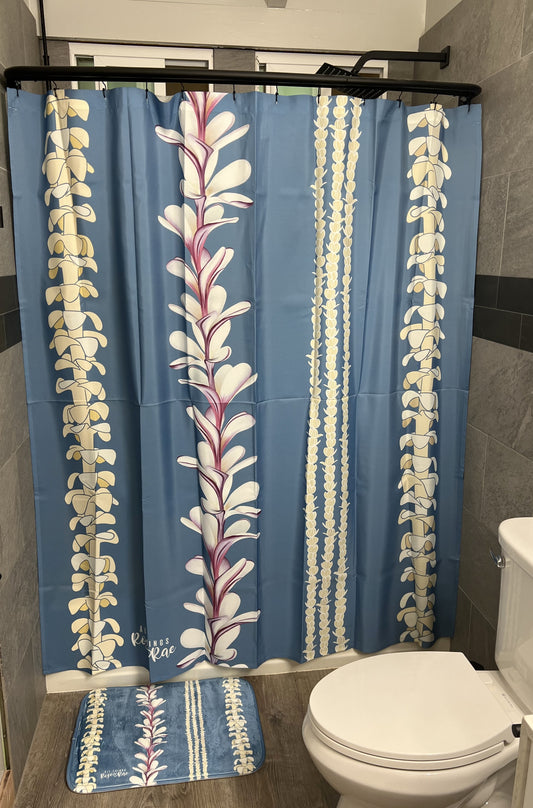 Lei Pūlama (Blue) Shower Curtain Set♡