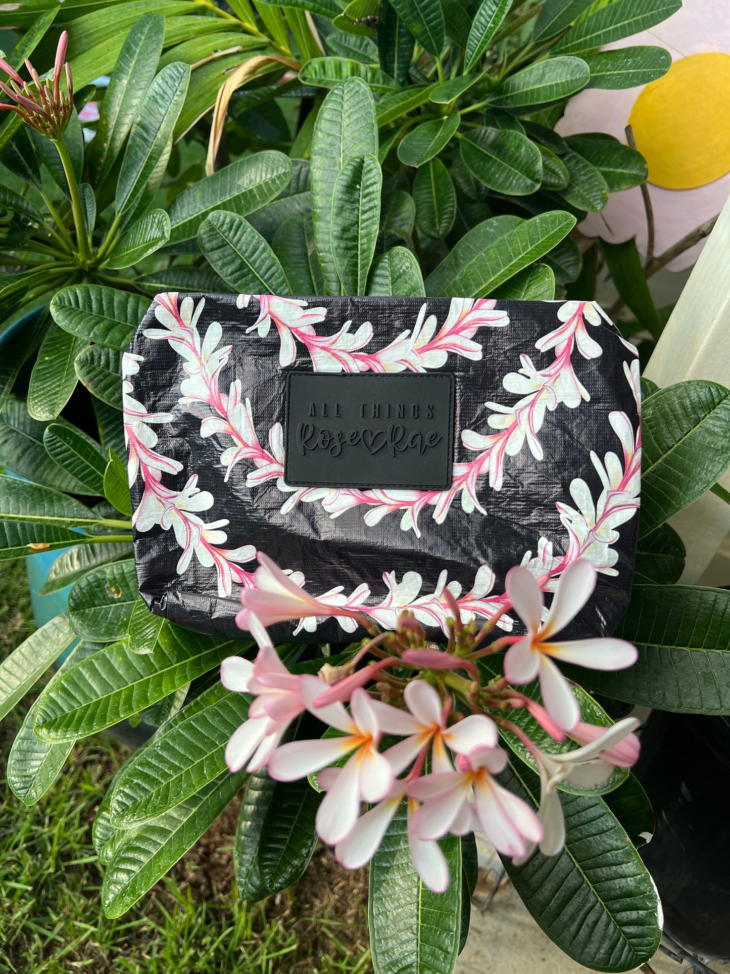 Triple Plumeria Lei Splash Resistant Pouch♡