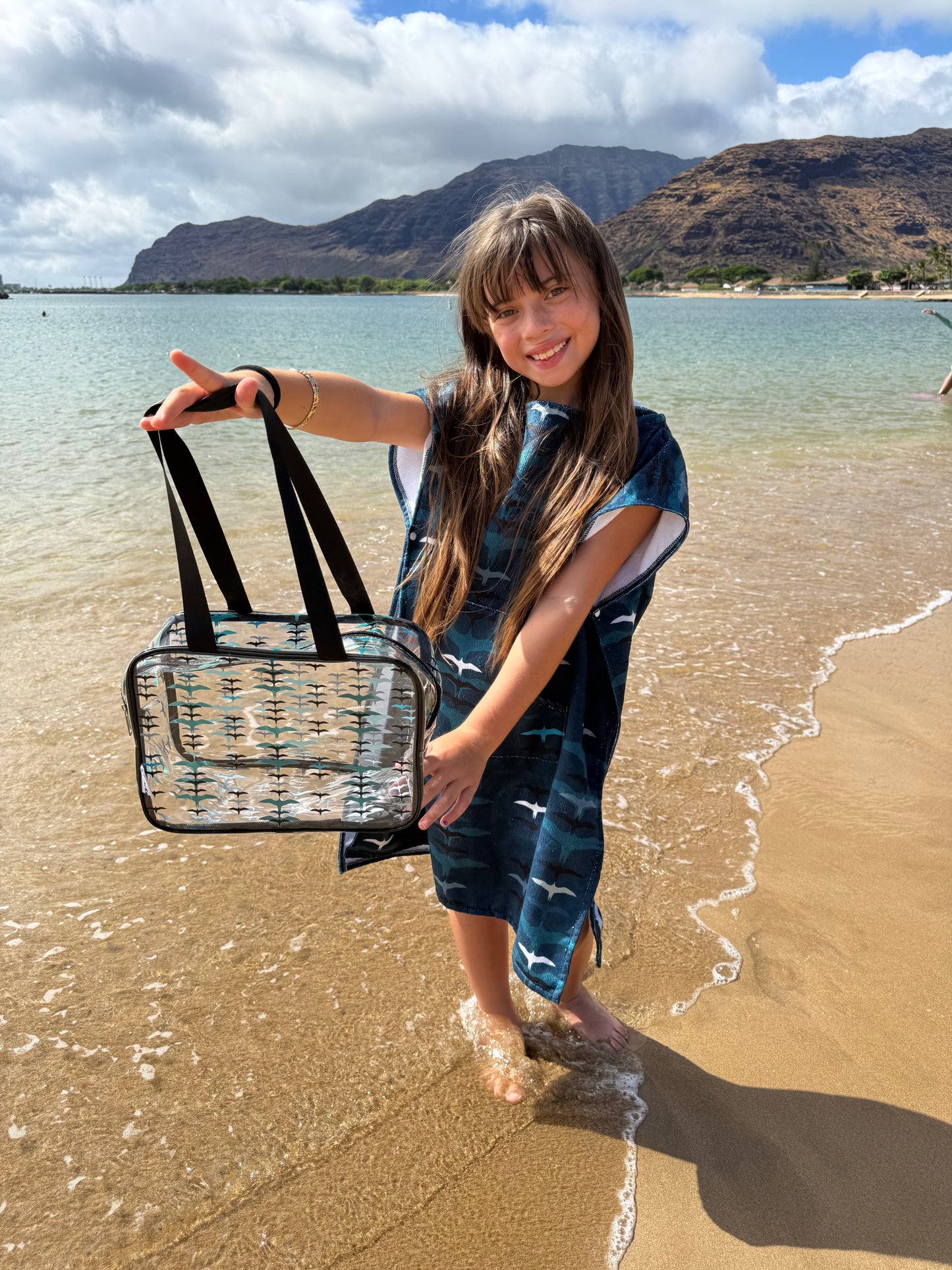 Blue 'Iwa Keiki Hooded Towel♡