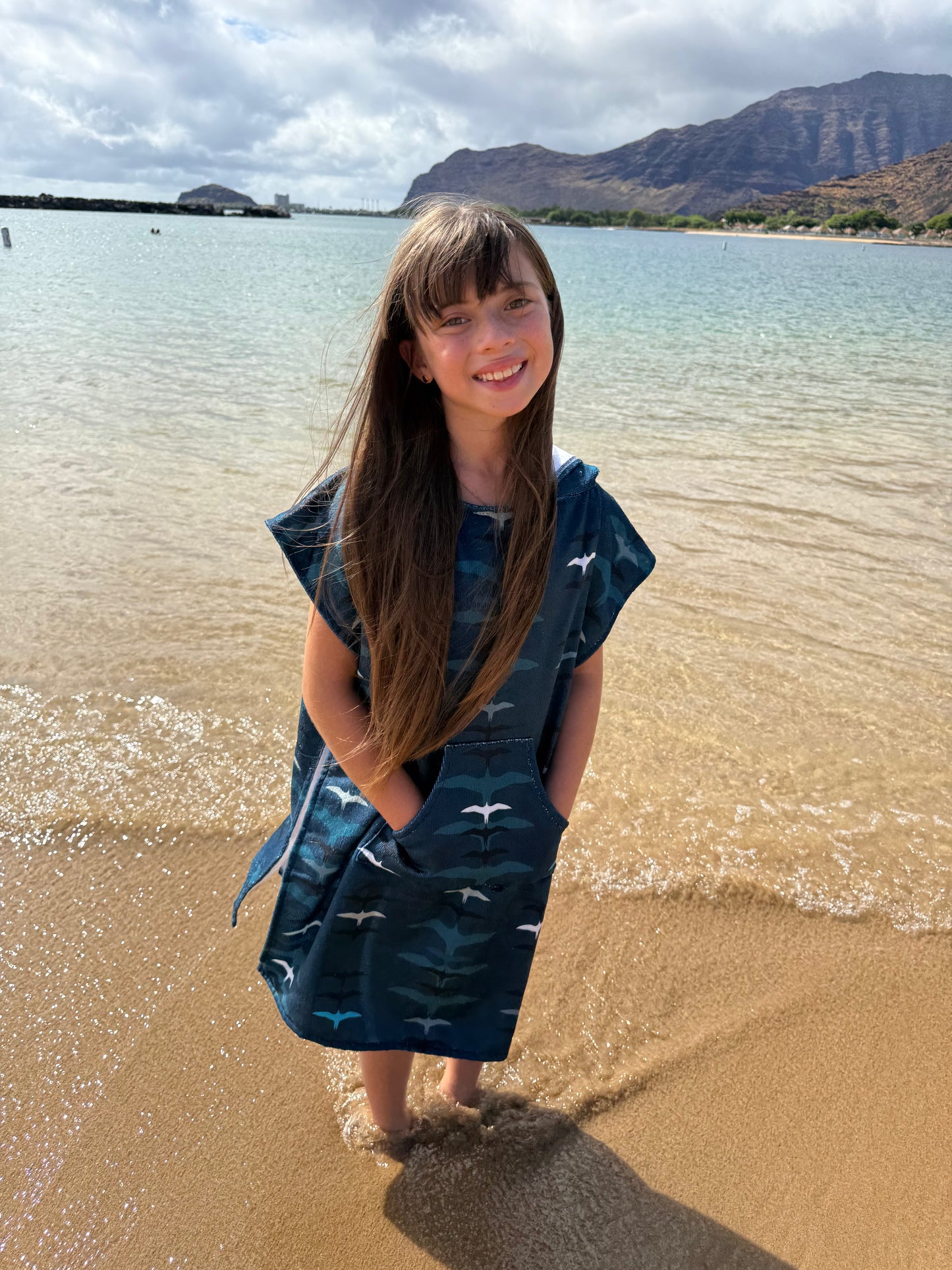 Blue 'Iwa Keiki Hooded Towel♡