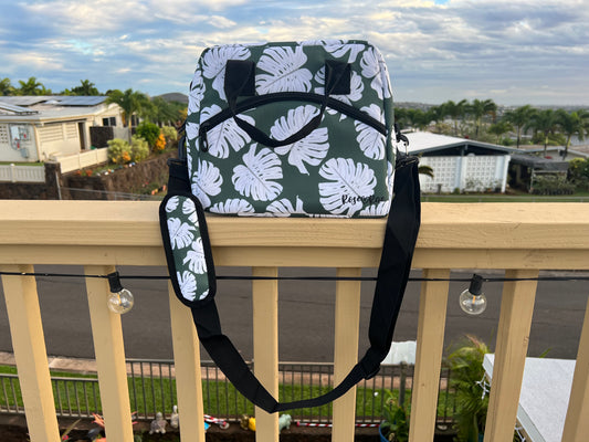 Green Monstera Lunch Bag♡