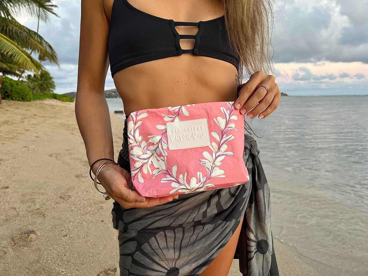 Plumeria Splash Resistant Pouch♡